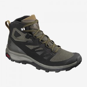 Bottes de Marche Salomon Outline Mid Gore-Tex Homme Noir | 43516-BXEM