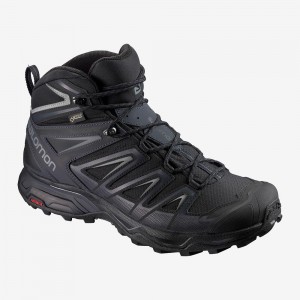 Bottes de Marche Salomon X Ultra 3 Larges Mid Gore-Tex Homme Noir | 64312-QXJW