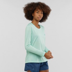 Chemise À Manches Longues Salomon Agile Femme Vert | 13496-SZGA