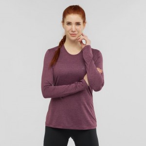 Chemise À Manches Longues Salomon Agile Femme Violette | 57086-QVHG