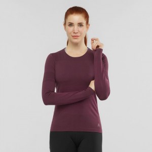 Chemise À Manches Longues Salomon Essential Move On Seamless Femme Violette | 12843-TQKG