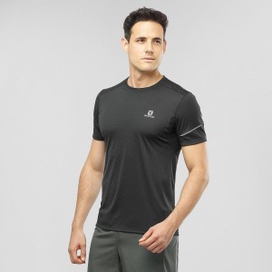 Hauts Salomon Agile Ss Tee M Homme Noir | 75403-VUNH