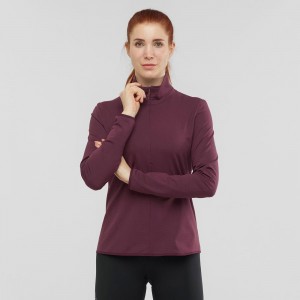 Pulls De Golf Salomon Essential Lightwarm Femme Violette | 37092-KXBE