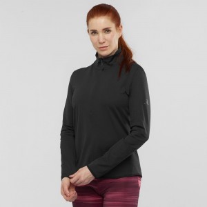 Pulls De Golf Salomon Essential Lightwarm Femme Noir | 41623-MGTU