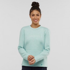 Pulls De Golf Salomon Sight Crew Neck W Femme Vert | 35279-OVGK