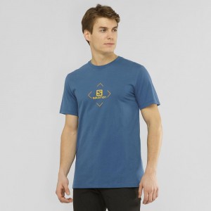 T Shirts Salomon Salomon Coton Tee M Homme Bleu Marine | 62751-YXWA