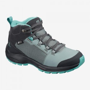 Trekking Salomon Outward Climasalomon Imperméables Enfant Vert | 23490-ALUP