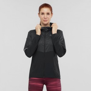 Veste De Course Salomon Agile Vent Femme Noir | 32481-HWQA