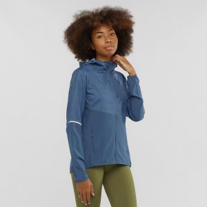 Veste De Course Salomon Agile Vent Femme Bleu Marine | 63540-LBWO