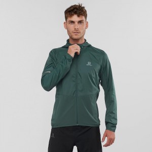 Veste De Course Salomon Agile Vent Homme Vert | 35481-AMHI