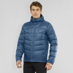 Veste Salomon Transition Down Hoodie M Homme Bleu Marine | 57932-YBHI