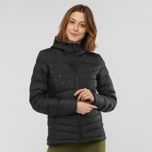 Veste Salomon Transition Down Hoodie W Femme Noir | 54972-ZVLD