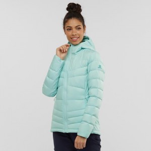 Veste Salomon Transition Down Hoodie W Femme Vert | 17248-ELMR