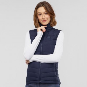 Veste Salomon Transition Down Vest W Femme Bleu Marine | 69184-DNBJ