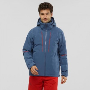 Vestes De Ski Salomon Edge Homme Bleu Marine | 49203-IDMQ