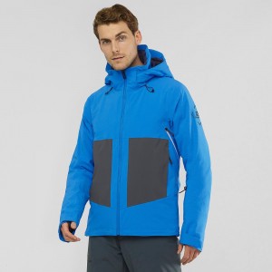 Vestes De Ski Salomon Epic Jacket M Homme Bleu | 74186-GULY