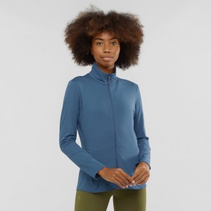 Vestes De Ski Salomon Essential Lightwarm Femme Bleu Marine | 76081-BKAW