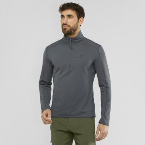 Vestes De Ski Salomon Outrack Half Zip Mid M Homme Gray | 18759-XWDQ