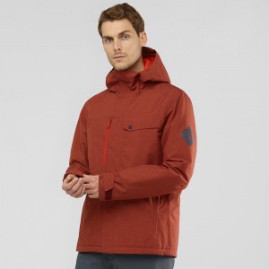 Vestes De Ski Salomon Powderstash Jacket M Homme Rouge | 23608-SFEA