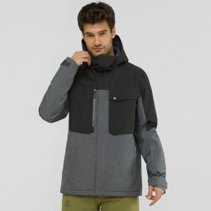 Vestes De Ski Salomon Powderstash Jacket M Homme Gray | 73285-SRYT