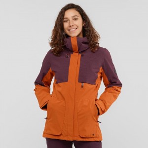 Vestes De Ski Salomon Proof Light Femme Marron | 16749-MOWR