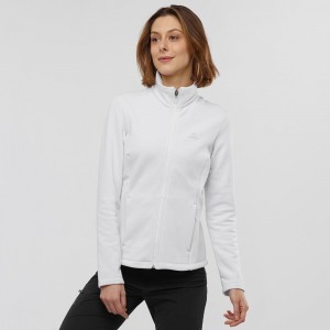 Vestes De Ski Salomon Radiant Full Zip Couche Intermédiaire W Femme Blanche | 06123-BMAN