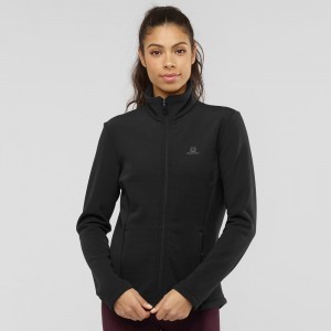 Vestes De Ski Salomon Radiant Full Zip Couche Intermédiaire W Femme Noir | 76890-SIEK