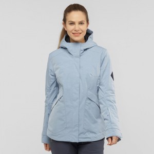 Vestes De Ski Salomon Snow Rebel Femme Bleu | 79480-GAOR