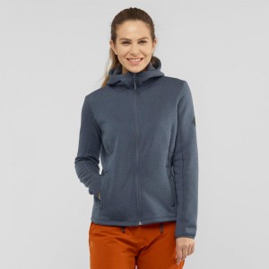 Vestes De Ski Salomon Snowshelter Fleece Hoodie W Femme Gray | 02156-ODYL