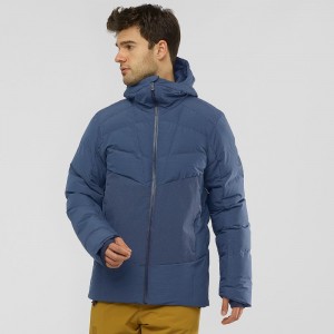 Vestes De Ski Salomon Snowshelter Jacket M Homme Bleu Marine | 38971-NEWS