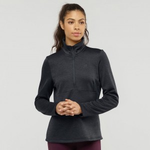 Vestes De Ski Salomon Transition Half Zip W Femme Noir | 86721-LSAN