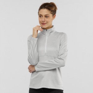 Vestes De Ski Salomon Transition Half Zip W Femme Blanche | 93260-RBPQ