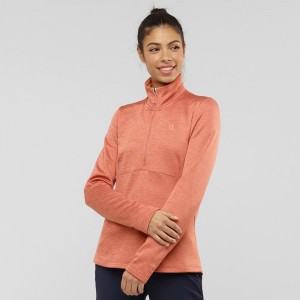 Vestes De Ski Salomon Transition Half Zip W Femme Orange | 04861-EGFC