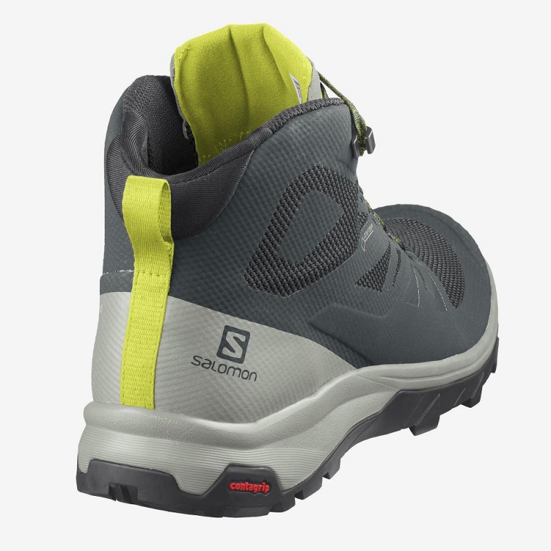 Bottes de Marche Salomon Outline Mid Gore-Tex Homme Vert | 63102-JSTA