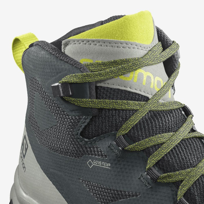 Bottes de Marche Salomon Outline Mid Gore-Tex Homme Vert | 63102-JSTA