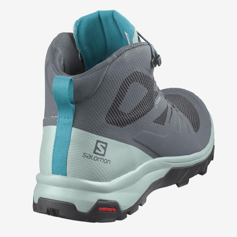 Bottes de Marche Salomon Outline Mid Gore-Tex Femme Gray | 34507-BUIN