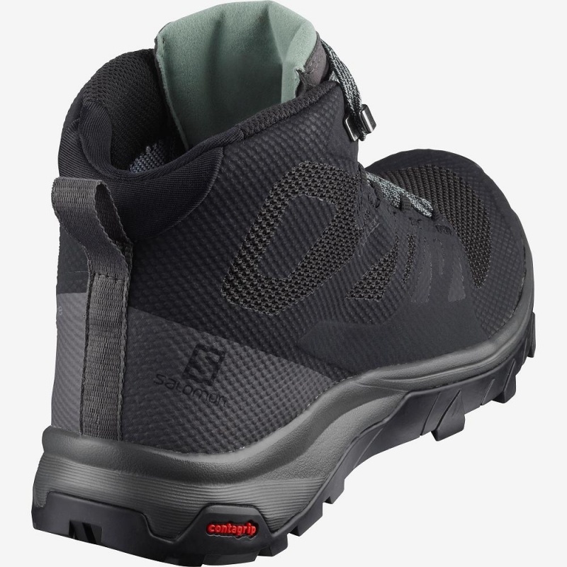 Bottes de Marche Salomon Outline Mid Gore-Tex Femme Noir | 54276-CSHQ