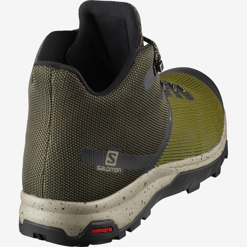 Bottes de Marche Salomon Outline Prism Mid Gore-Tex Homme Vert | 27903-IKVR