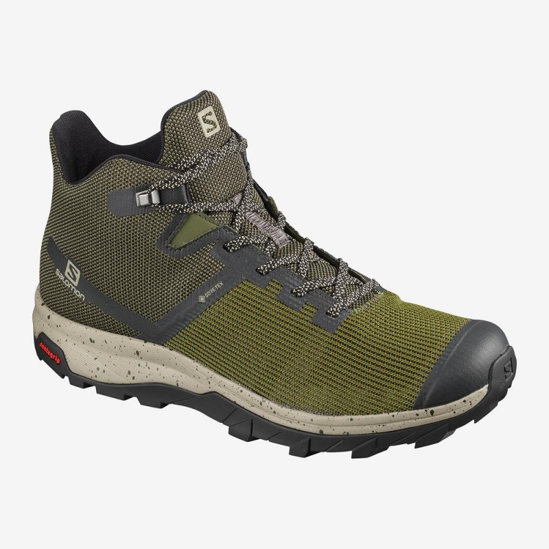 Bottes de Marche Salomon Outline Prism Mid Gore-Tex Homme Vert | 27903-IKVR