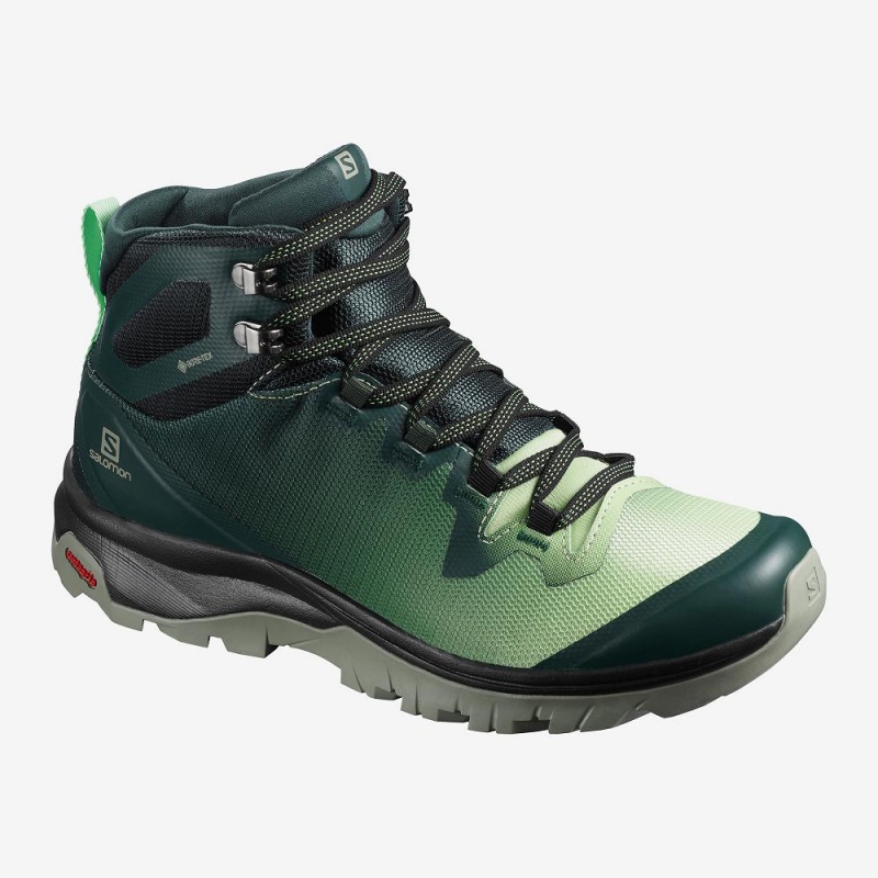 Bottes de Marche Salomon Vaya Mid Gore-Tex Femme Vert | 60178-RNDK