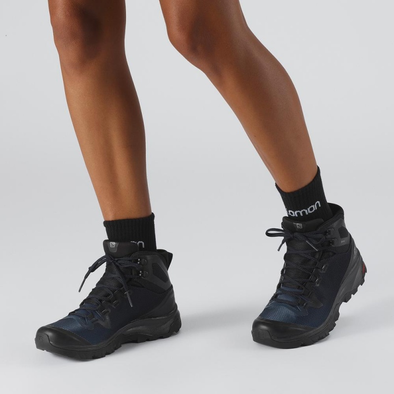 Bottes de Marche Salomon Vaya Mid Gore-Tex Femme Noir | 04369-DJWX