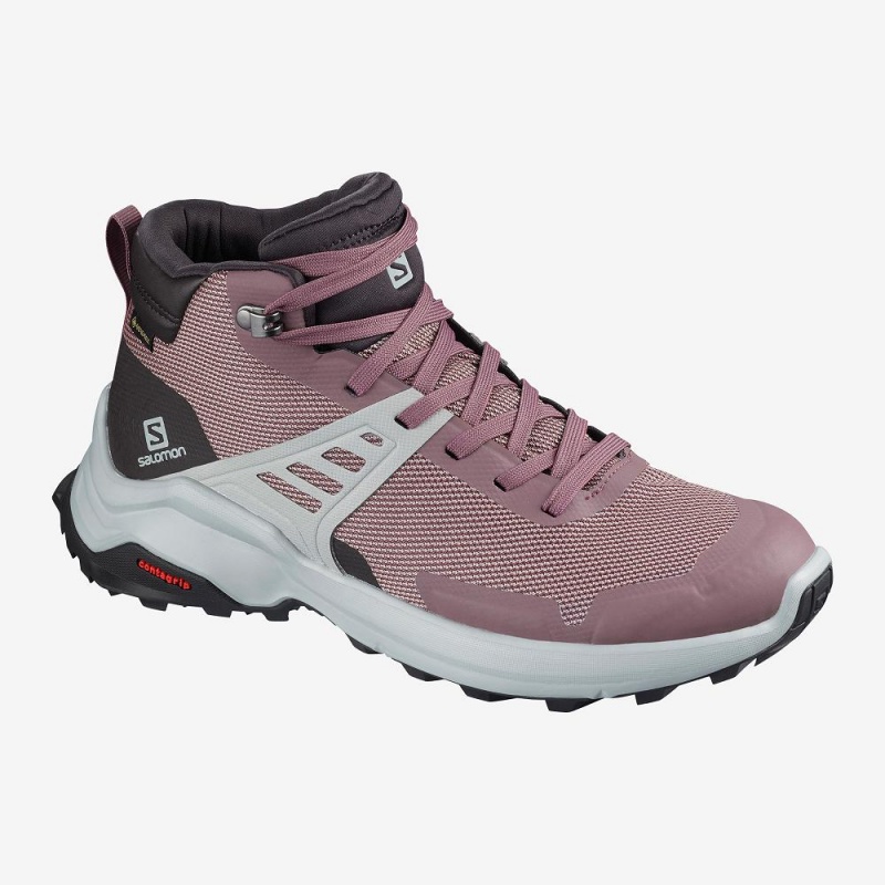 Bottes de Marche Salomon X Raise Mid Gore-Tex Femme Rose | 79582-LRMG