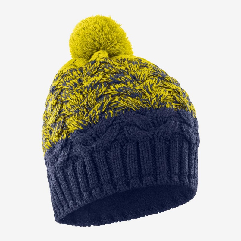 Chapeaux Salomon Poly Beanie Homme Bleu Marine | 19705-MCIX