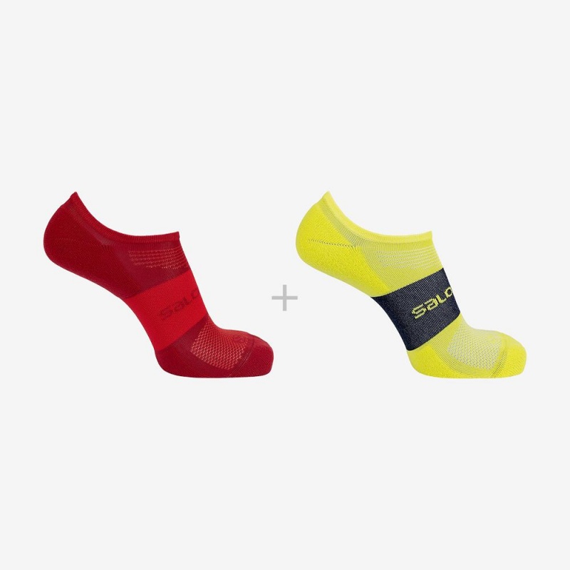 Chaussette Salomon Sonic 2-Pack Homme Rouge | 21834-GBJF