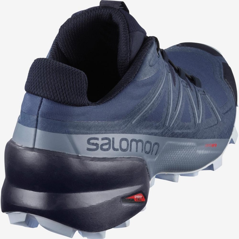 Chaussure Trail Running Salomon Speedcross 5 Femme Bleu | 47685-DLTB