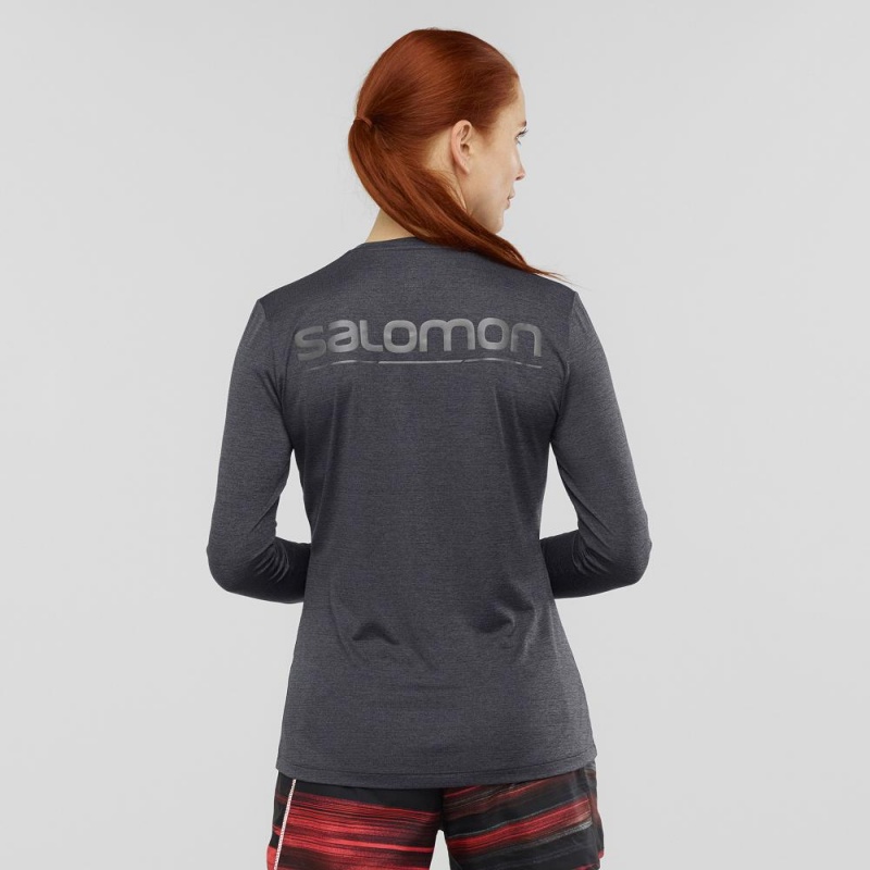 Chemise À Manches Longues Salomon Agile Femme Noir | 08537-XWJR