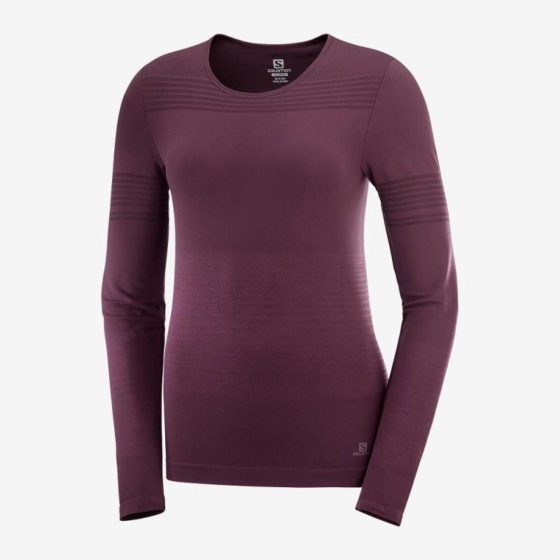 Chemise À Manches Longues Salomon Essential Move On Seamless Femme Violette | 12843-TQKG