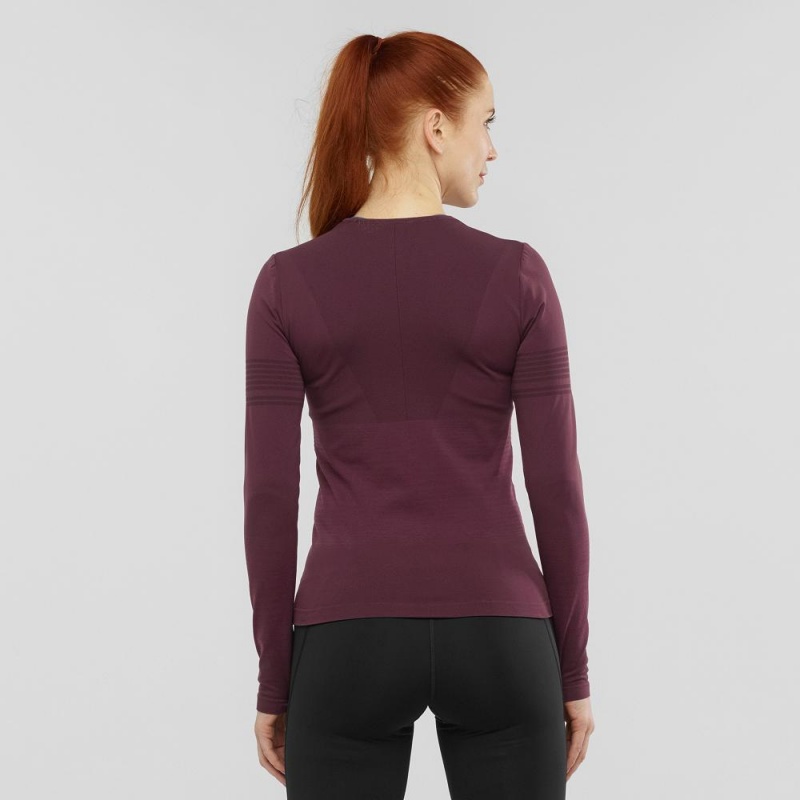 Chemise À Manches Longues Salomon Essential Move On Seamless Femme Violette | 12843-TQKG