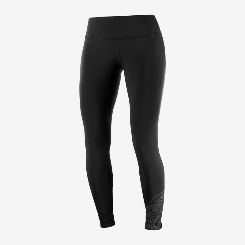 Collant Salomon Agile Warm Tight W Femme Noir | 02875-OPMX