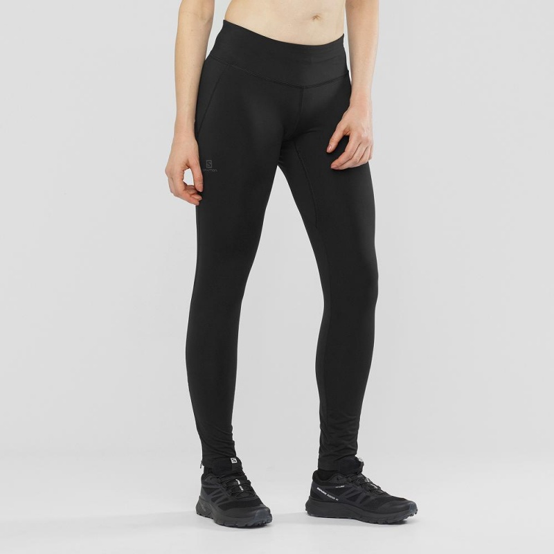 Collant Salomon Agile Warm Tight W Femme Noir | 49107-CKSO